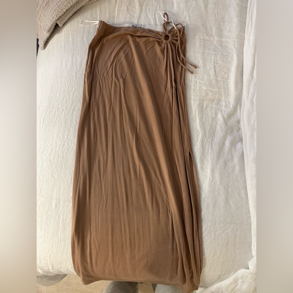 Princess Polly tan midi skirt